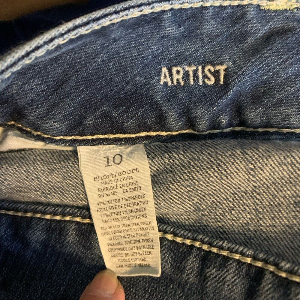 American Eagle Jeans Women Size 10 Blue Artist Stretch Bootcut Y2K Minimalist - Picture 4 of 9